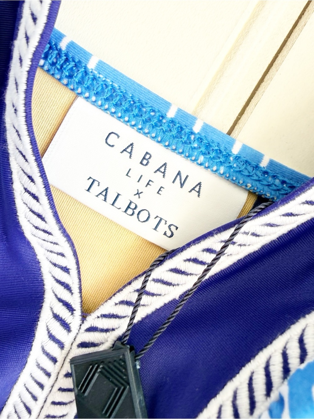 Talbots X Cabana Life Size L Embroidered One Piece Swimsuit In sapphire Blue NEW - Picture 7 of 8
